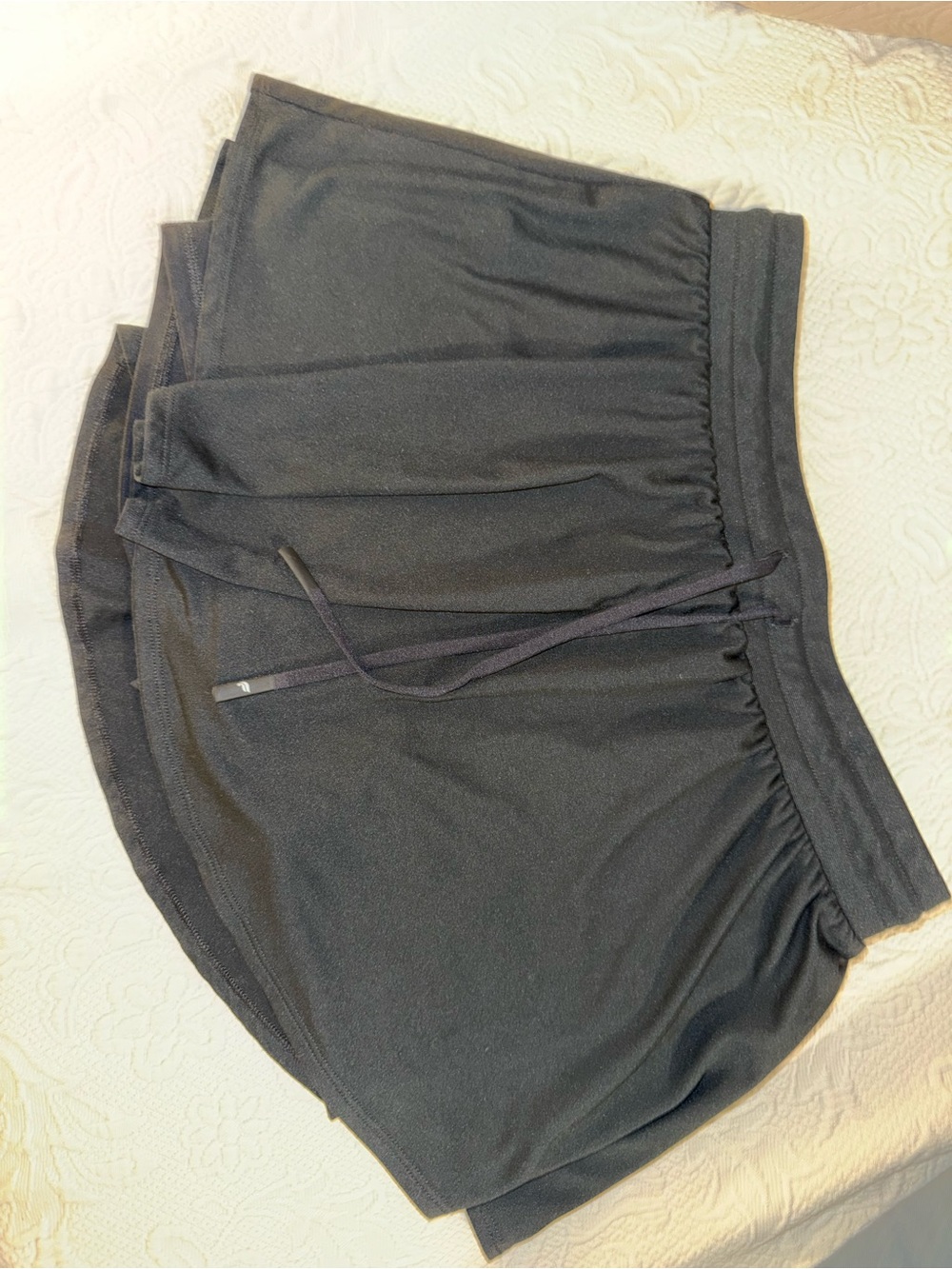 Fabletics Black Women's Athletic Shorts with Drawstring Waist